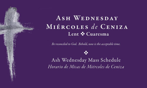 Ash Wednesday – Mass Schedule